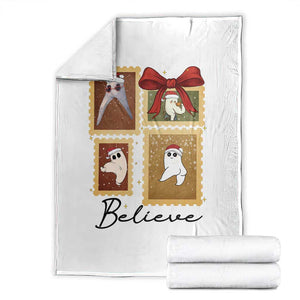 Fresno Nightcrawler Cryptid Christmas Believe Gift Throw Blanket TS12 White Print Your Wear