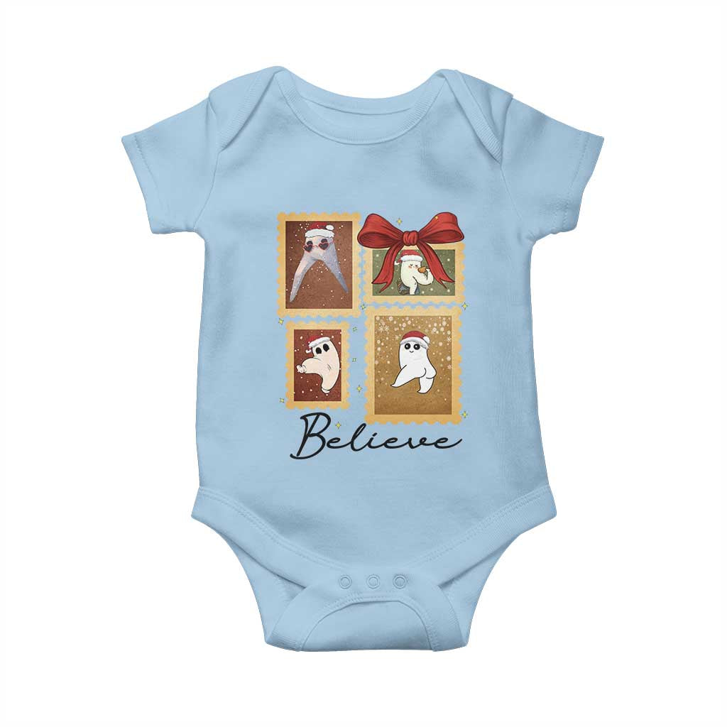 Fresno Nightcrawler Cryptid Christmas Believe Gift Baby Onesie TS12 Light Blue Print Your Wear