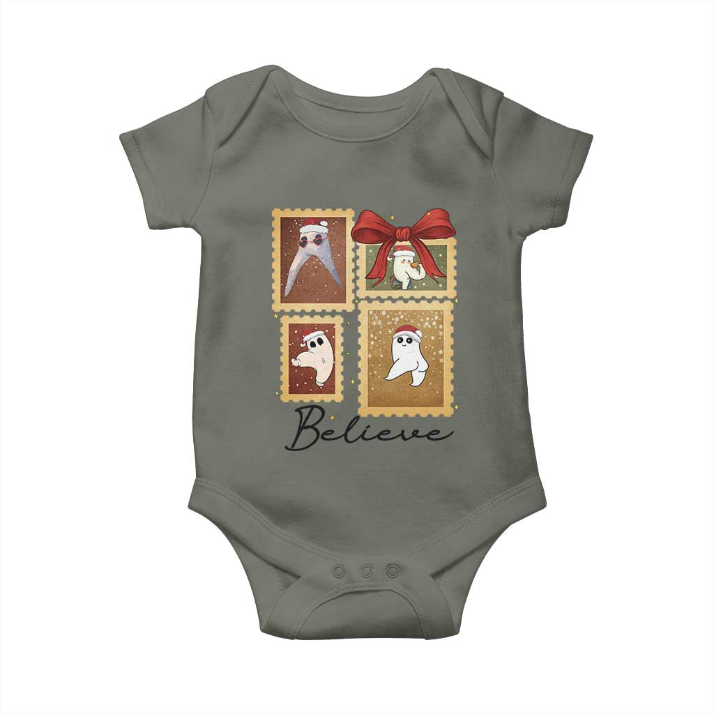 Fresno Nightcrawler Cryptid Christmas Believe Gift Baby Onesie TS12 Military Green Print Your Wear