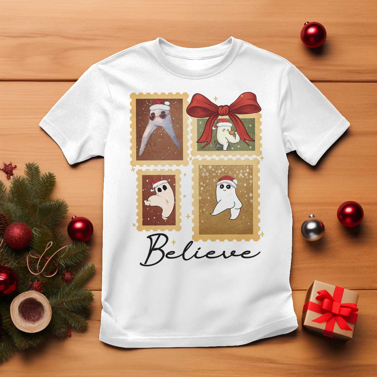 Fresno Nightcrawler Cryptid Christmas Believe Gift T Shirt TS12 White Print Your Wear