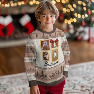 Fresno Nightcrawler Cryptid Xmas Believe Gift Ugly Christmas Sweater TS12 Mocha Mousse Print Your Wear