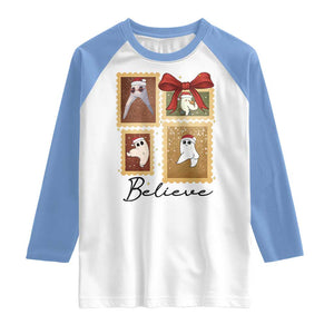 Fresno Nightcrawler Cryptid Christmas Believe Gift Raglan Shirt TS12 White Carolina Blue Print Your Wear