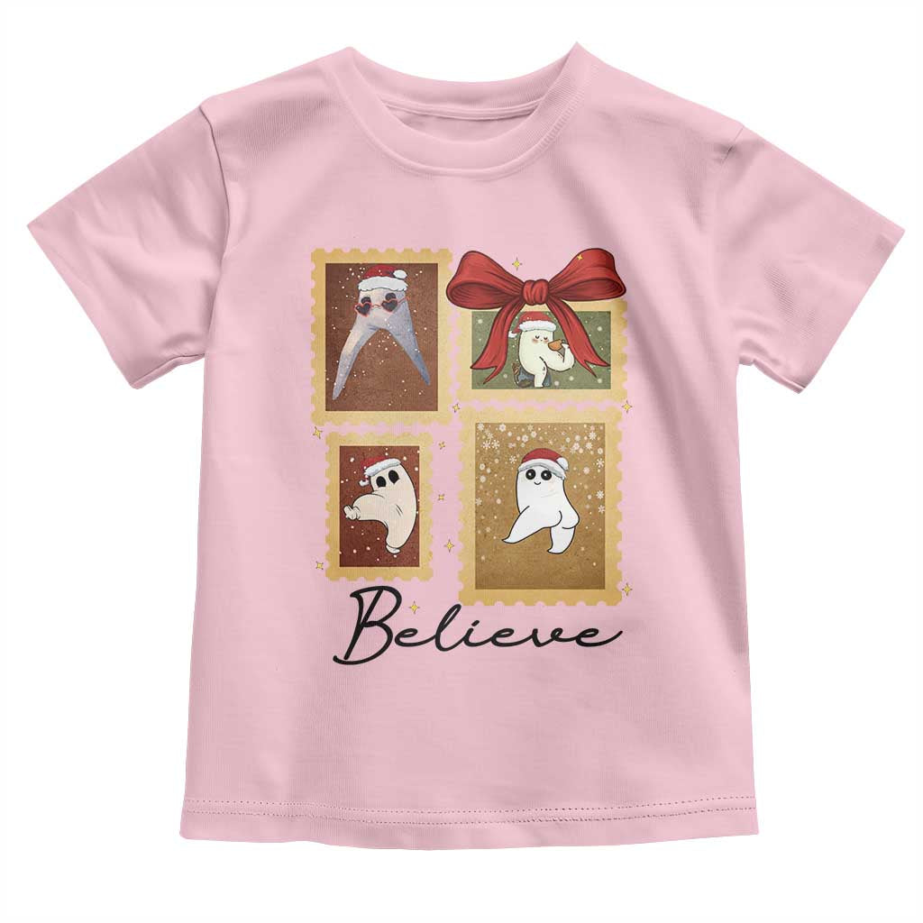 Fresno Nightcrawler Cryptid Christmas Believe Gift Toddler T Shirt TS12 Light Pink Print Your Wear