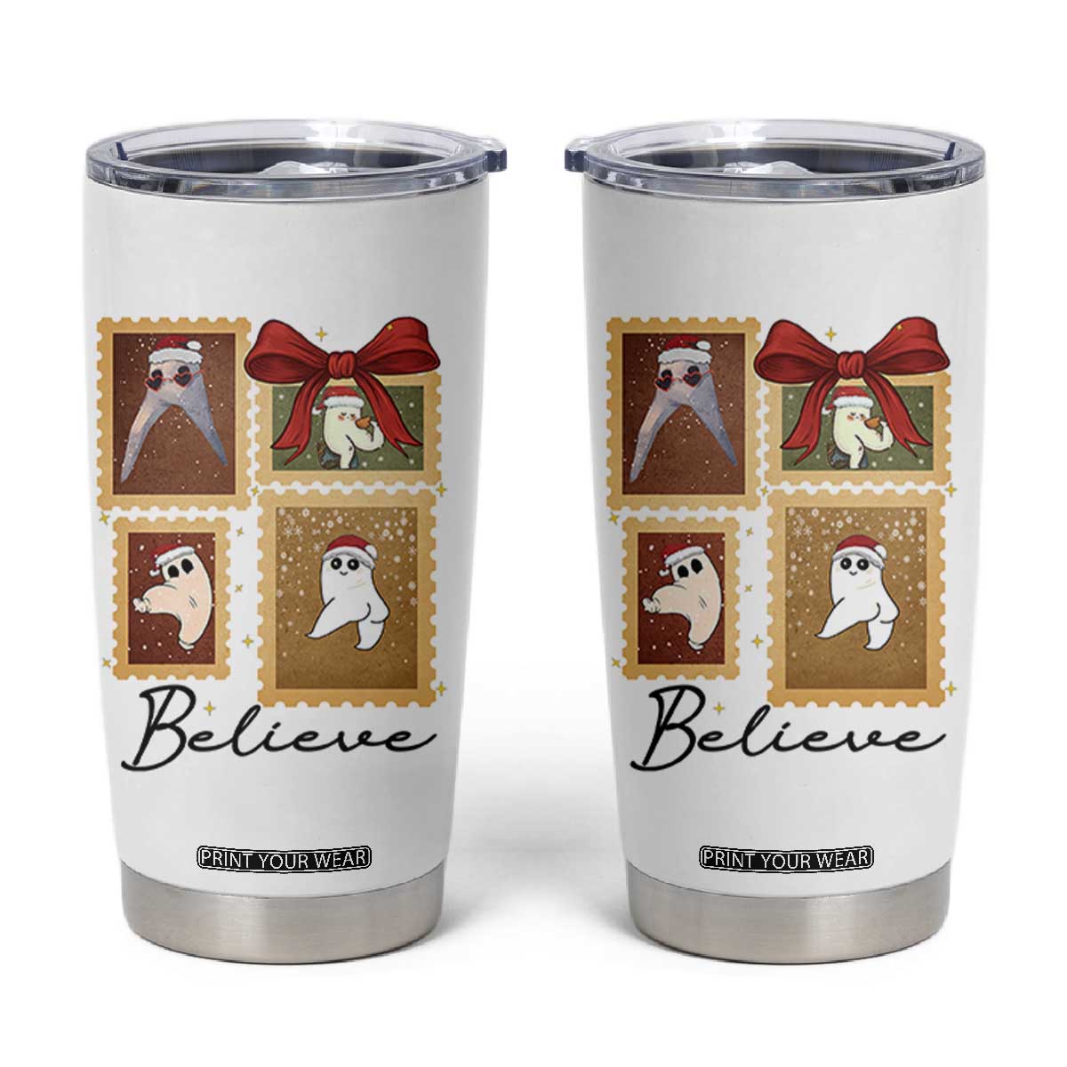 Fresno Nightcrawler Cryptid Christmas Believe Gift Tumbler Cup TS12 White Print Your Wear