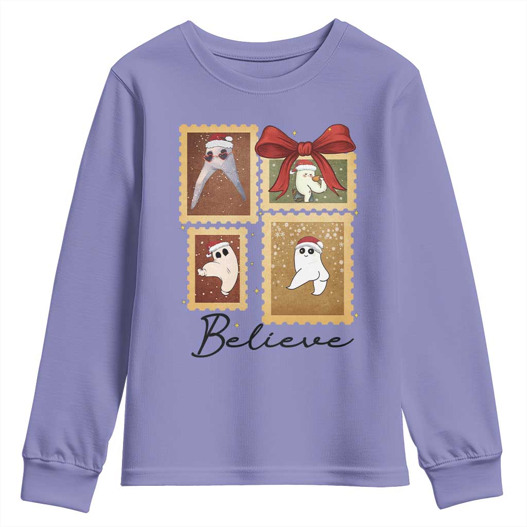 Fresno Nightcrawler Cryptid Christmas Believe Gift Youth Sweatshirt TS12 Violet Print Your Wear