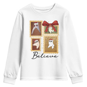 Fresno Nightcrawler Cryptid Christmas Believe Gift Youth Sweatshirt TS12 White Print Your Wear