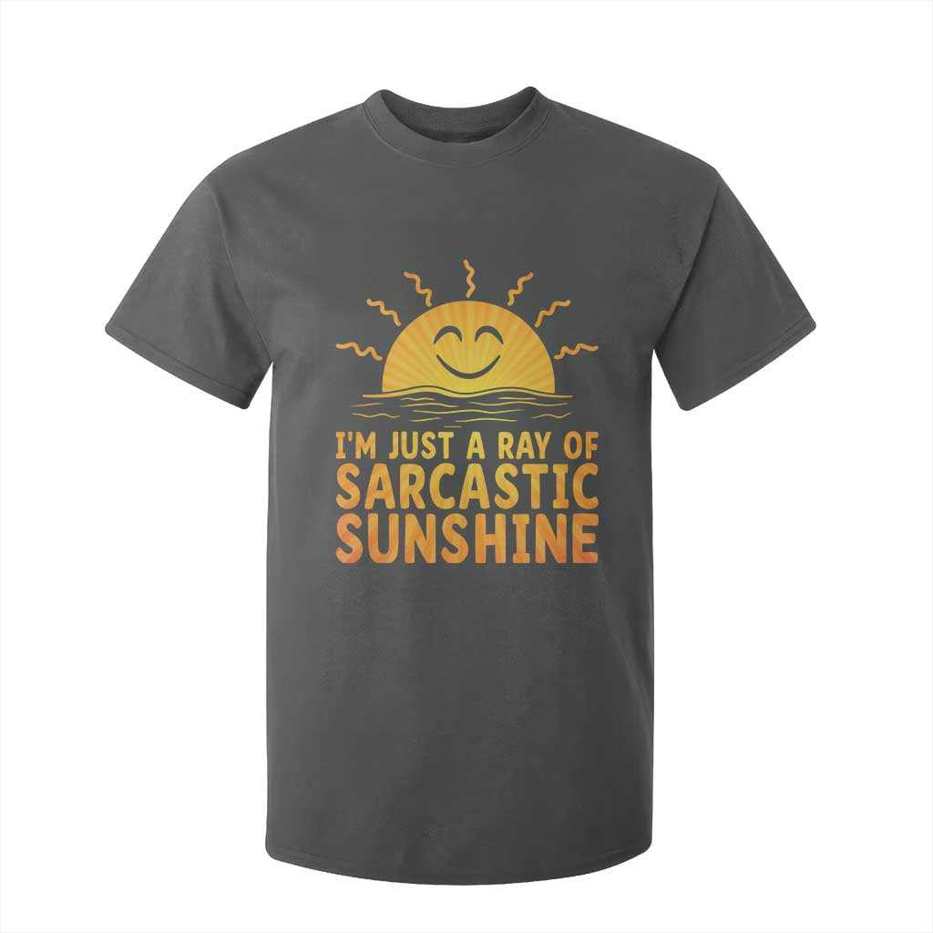 Funny Im Just A Ray Of Sarcastic Sunshine T Shirt For Kid No Filter Attitude Gift TS12 Dark Heather Print Your Wear