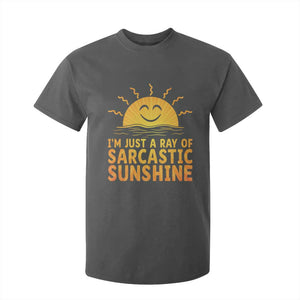 Funny Im Just A Ray Of Sarcastic Sunshine T Shirt For Kid No Filter Attitude Gift TS12 Dark Heather Print Your Wear