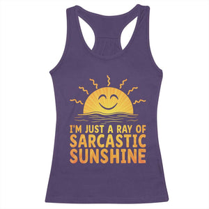 Funny Im Just A Ray Of Sarcastic Sunshine Racerback Tank Top No Filter Attitude Gift TS12 Purple Print Your Wear