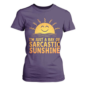 Funny Im Just A Ray Of Sarcastic Sunshine T Shirt For Women No Filter Attitude Gift TS12 Purple Print Your Wear