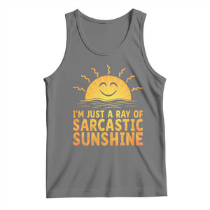 Funny Im Just A Ray Of Sarcastic Sunshine Tank Top No Filter Attitude Gift TS12 Black Heather Print Your Wear