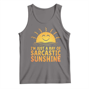 Funny Im Just A Ray Of Sarcastic Sunshine Tank Top No Filter Attitude Gift TS12 Deep Heather Print Your Wear