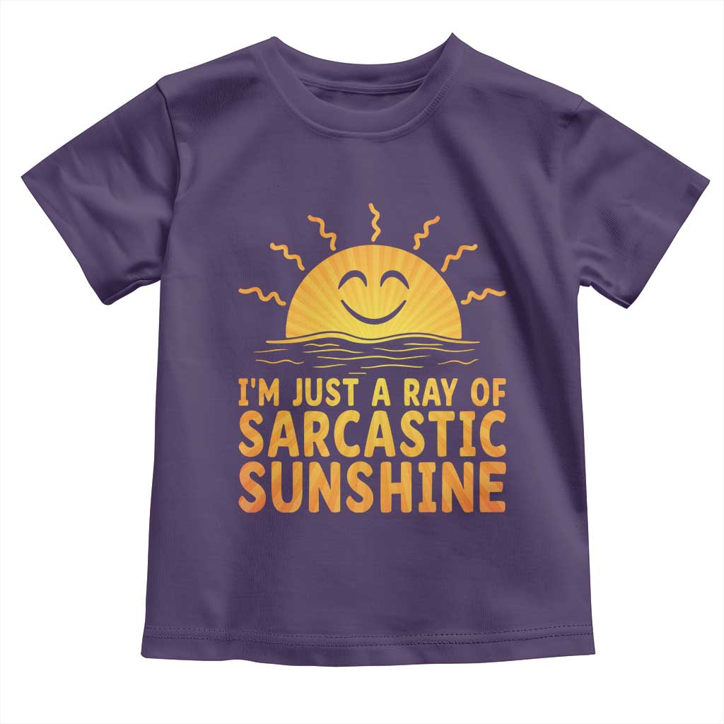 Funny Im Just A Ray Of Sarcastic Sunshine Toddler T Shirt No Filter Attitude Gift TS12 Purple Print Your Wear