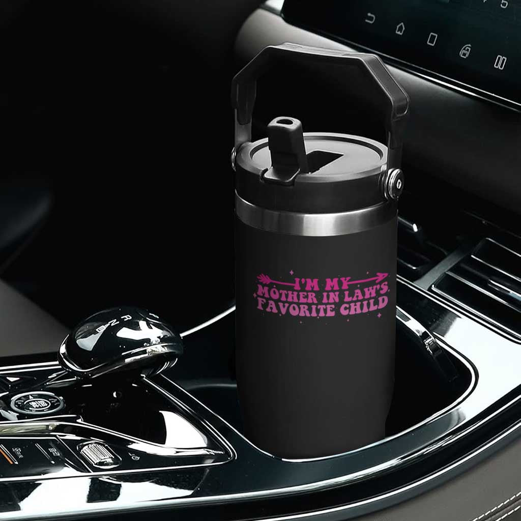 Funny In Law Gift Flip Straw Tumbler I Am My Mother In Laws Favorite Child TS12 Print Your Wear
