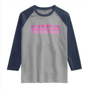 Funny In Law Gift Raglan Shirt I Am My Mother In Laws Favorite Child TS12 Sport Gray Navy Print Your Wear