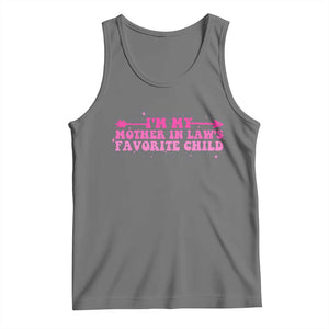 Funny In Law Gift Tank Top I Am My Mother In Laws Favorite Child TS12 Black Heather Print Your Wear