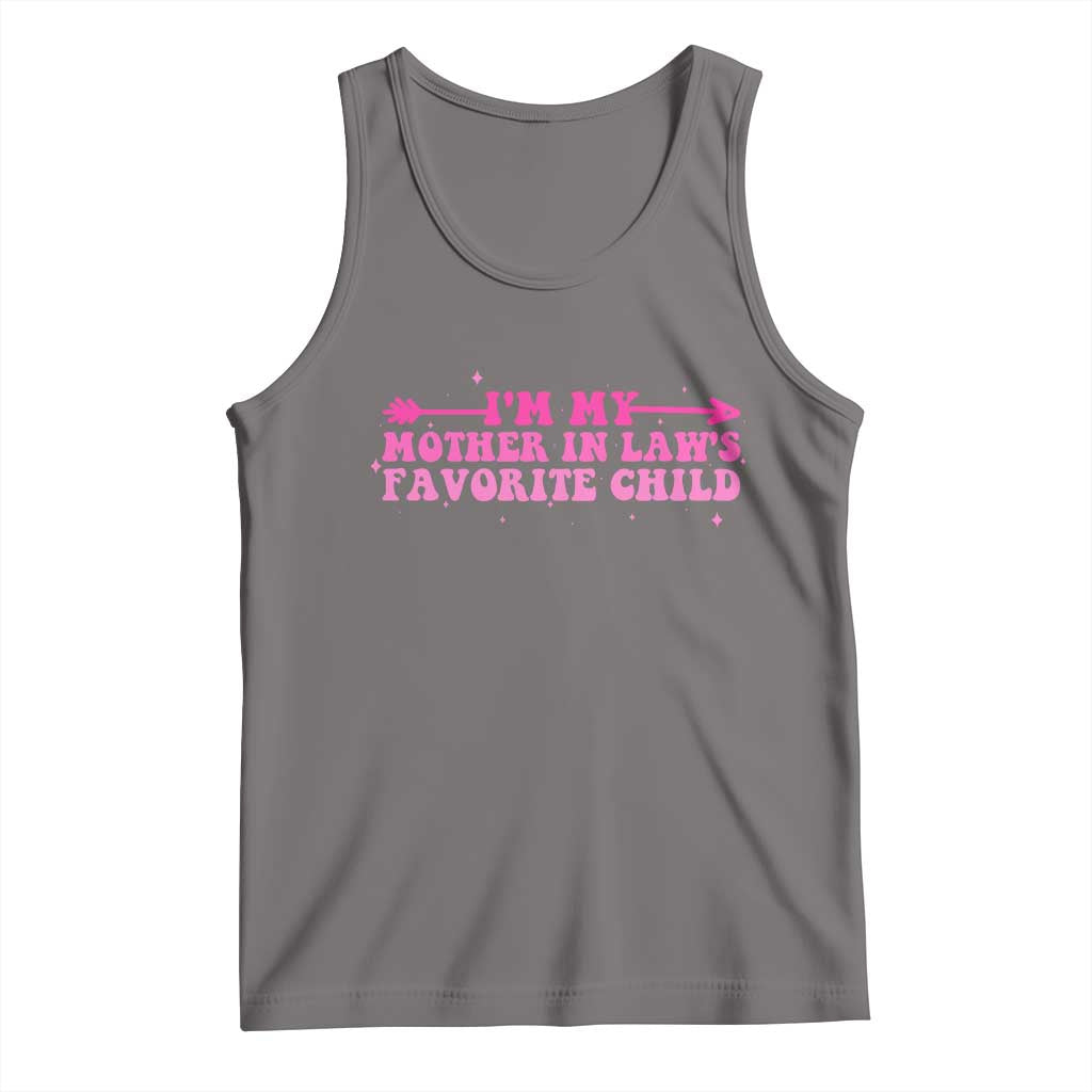 Funny In Law Gift Tank Top I Am My Mother In Laws Favorite Child TS12 Deep Heather Print Your Wear