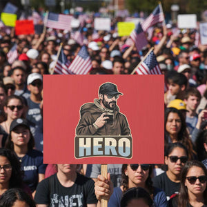 Community Hero Alex Pretti Protest Sign Minneapolis Support Gift TS12 Horizontal 18" × 24" Red Print Your Wear