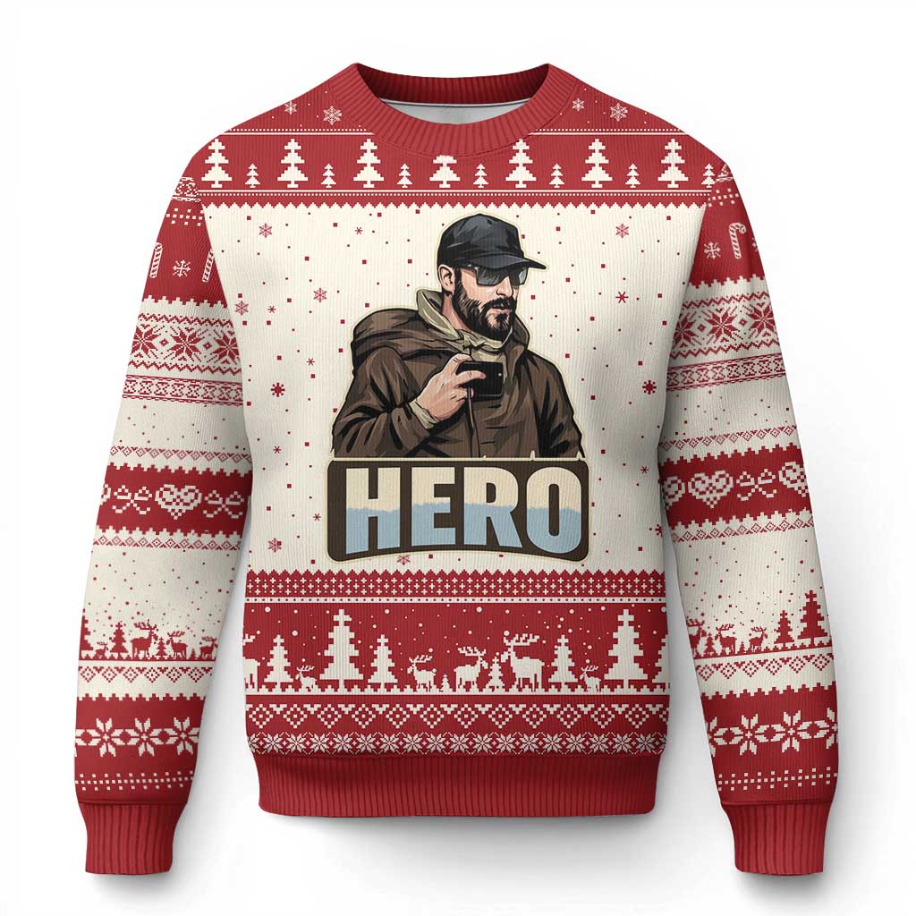 Community Hero Alex Pretti Ugly Christmas Sweater Minneapolis Support Gift TS12 Beige Red Print Your Wear
