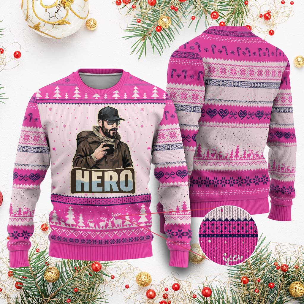 Community Hero Alex Pretti Ugly Christmas Sweater Minneapolis Support Gift TS12 Hot Pink Print Your Wear