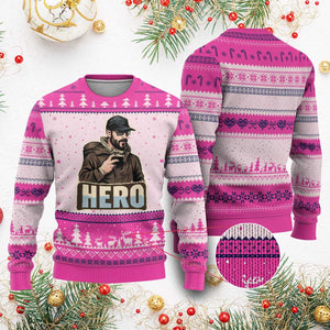 Community Hero Alex Pretti Ugly Christmas Sweater Minneapolis Support Gift TS12 Hot Pink Print Your Wear