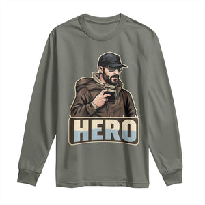 Community Hero Alex Pretti Long Sleeve Shirt Minneapolis Support Gift TS12 Military Green Print Your Wear