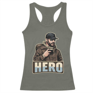 Community Hero Alex Pretti Racerback Tank Top Minneapolis Support Gift TS12 Military Green Print Your Wear