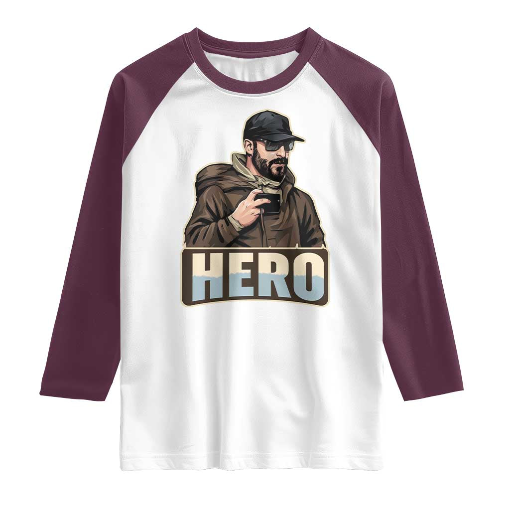 Community Hero Alex Pretti Raglan Shirt Minneapolis Support Gift TS12 White Maroon Print Your Wear