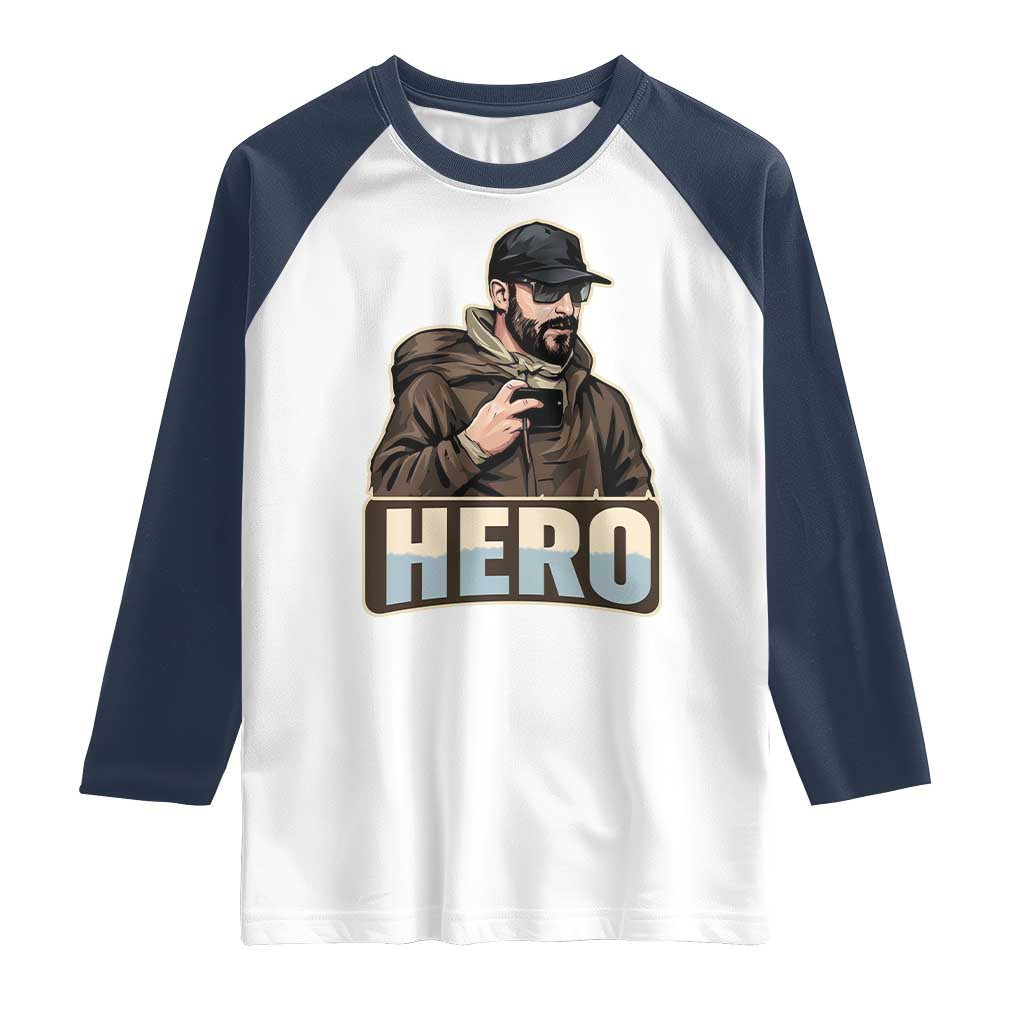 Community Hero Alex Pretti Raglan Shirt Minneapolis Support Gift TS12 White Navy Print Your Wear