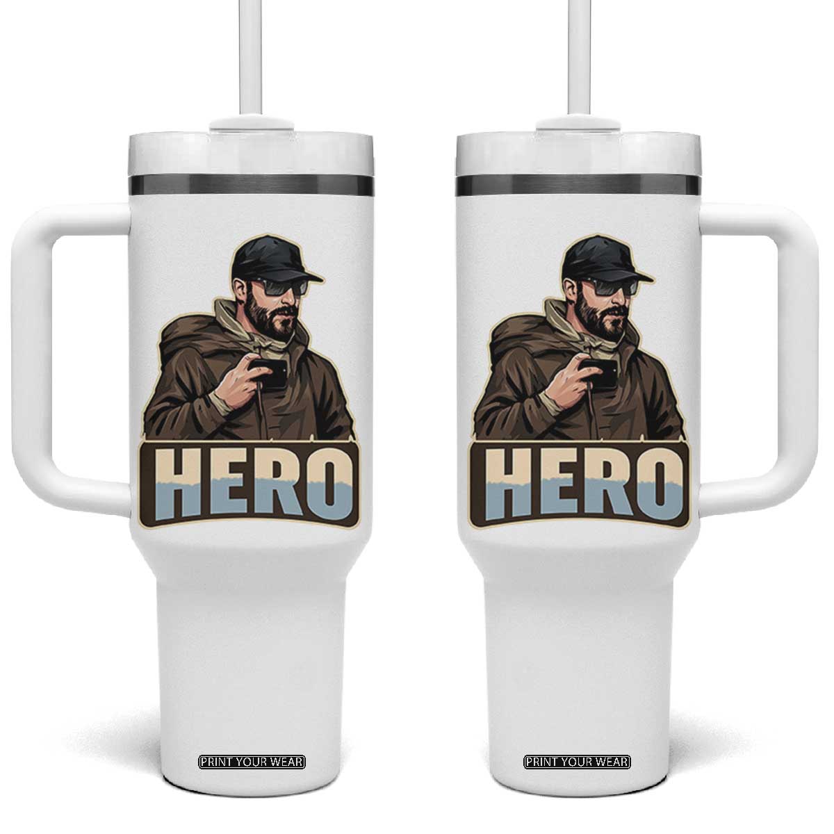 Community Hero Alex Pretti Tumbler With Handle Minneapolis Support Gift TS12 One Size: 40 oz White Print Your Wear