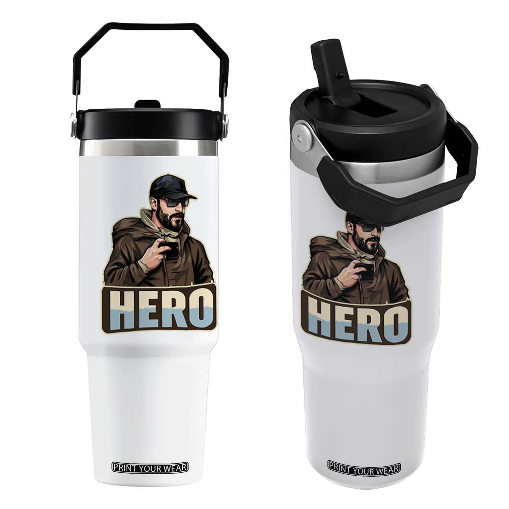 Community Hero Alex Pretti Flip Straw Tumbler Minneapolis Support Gift TS12 One Size: 30 oz White Print Your Wear