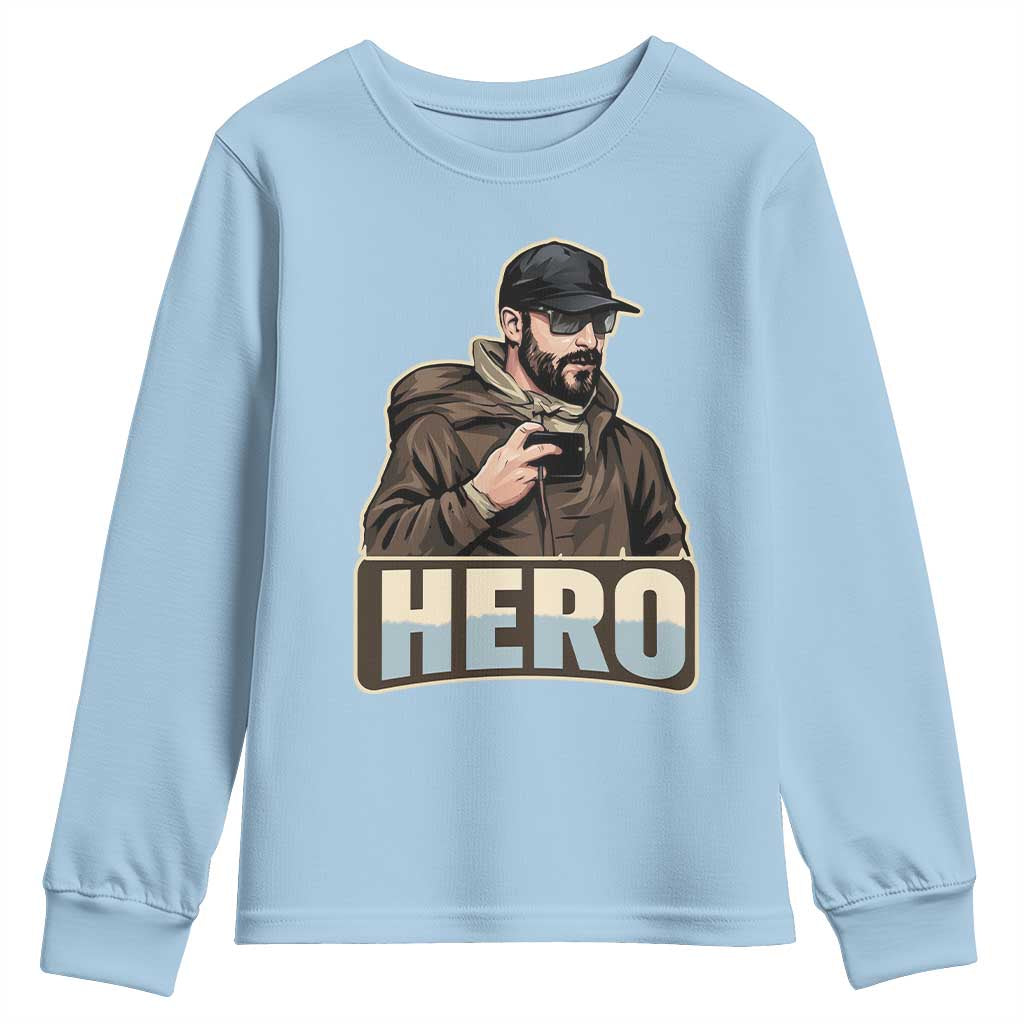 Community Hero Alex Pretti Youth Sweatshirt Minneapolis Support Gift TS12 Light Blue Print Your Wear