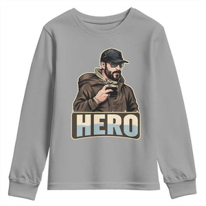 Community Hero Alex Pretti Youth Sweatshirt Minneapolis Support Gift TS12 Sport Gray Print Your Wear
