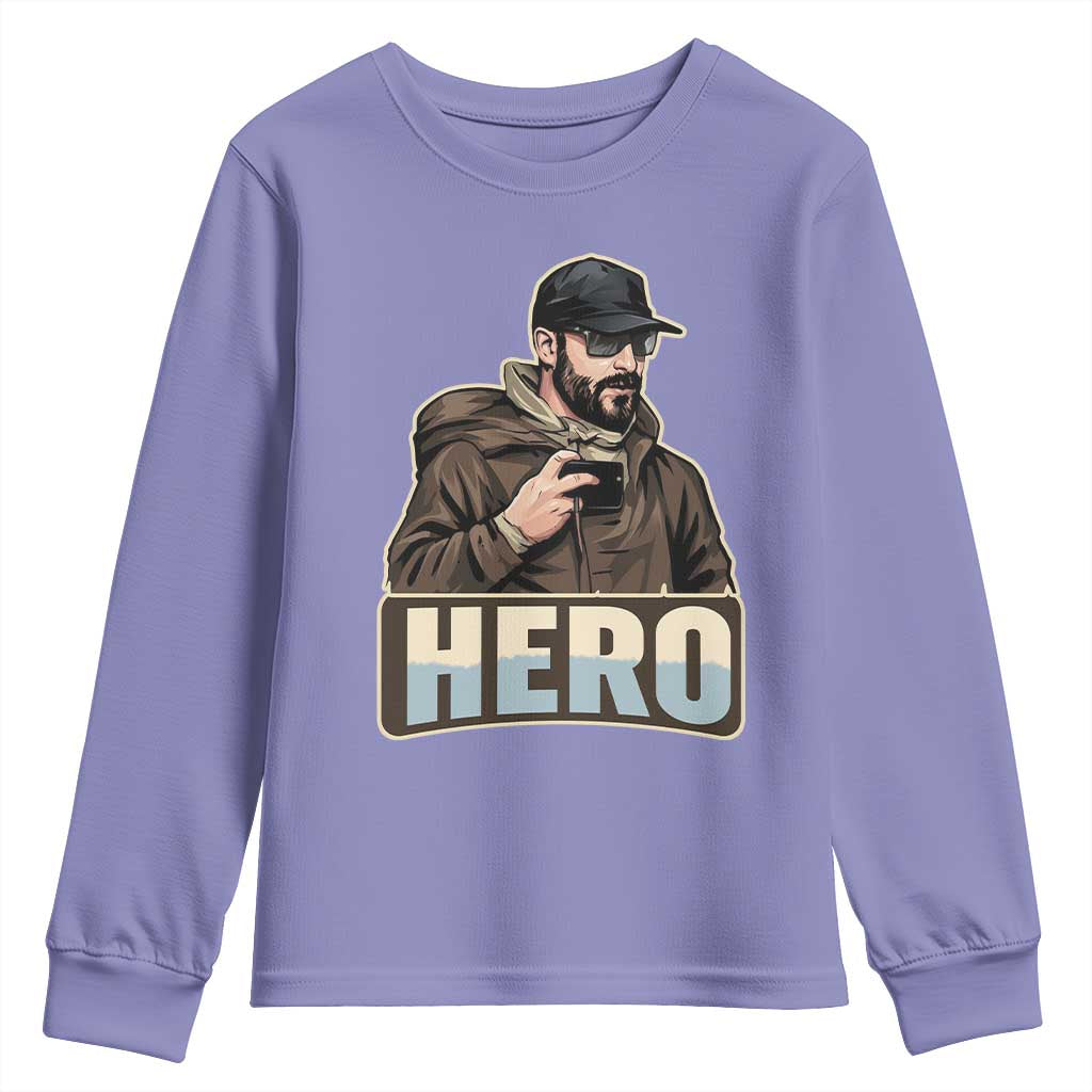 Community Hero Alex Pretti Youth Sweatshirt Minneapolis Support Gift TS12 Violet Print Your Wear