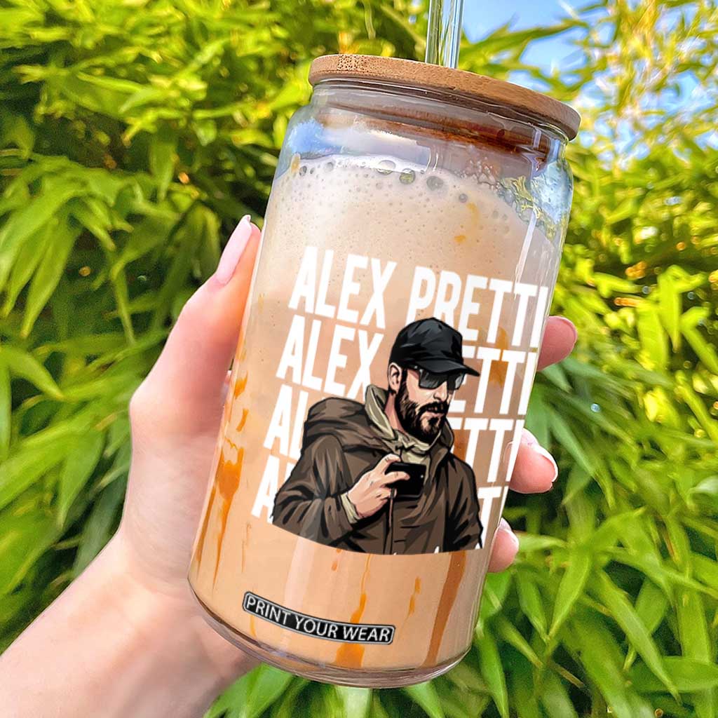 Alex Pretti Glass Can Minneapolis Hero Nurse Community Support Gift TS12 Black Print Your Wear