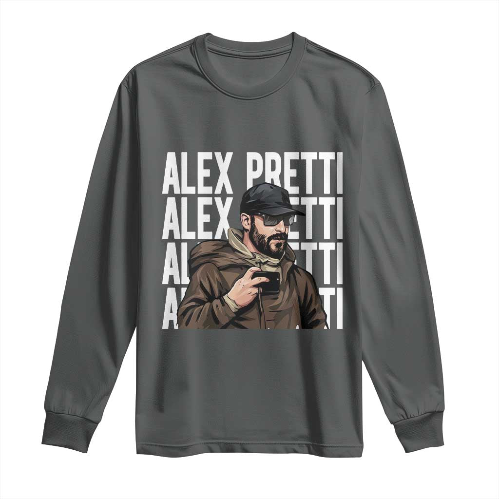 Alex Pretti Long Sleeve Shirt Minneapolis Hero Nurse Community Support Gift TS12 Dark Heather Print Your Wear