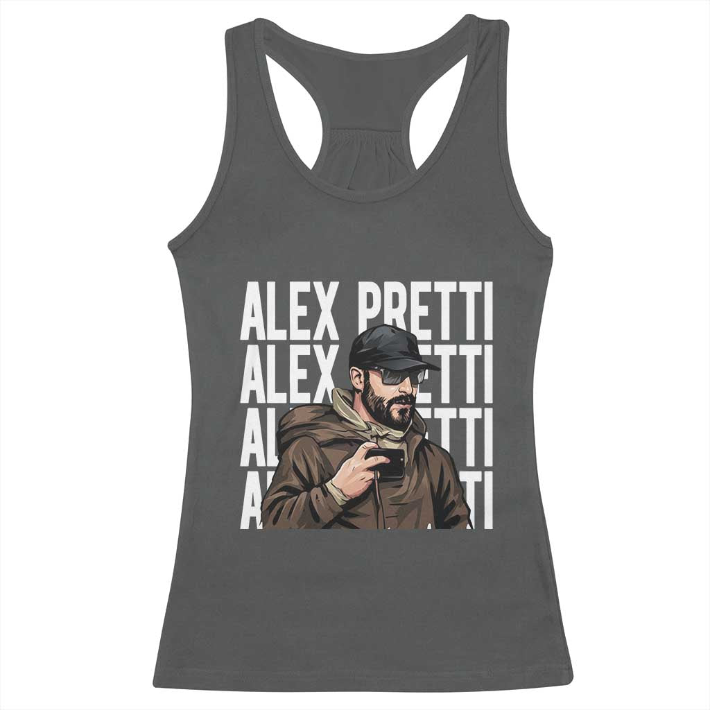 Alex Pretti Racerback Tank Top Minneapolis Hero Nurse Community Support Gift TS12 Dark Heather Print Your Wear