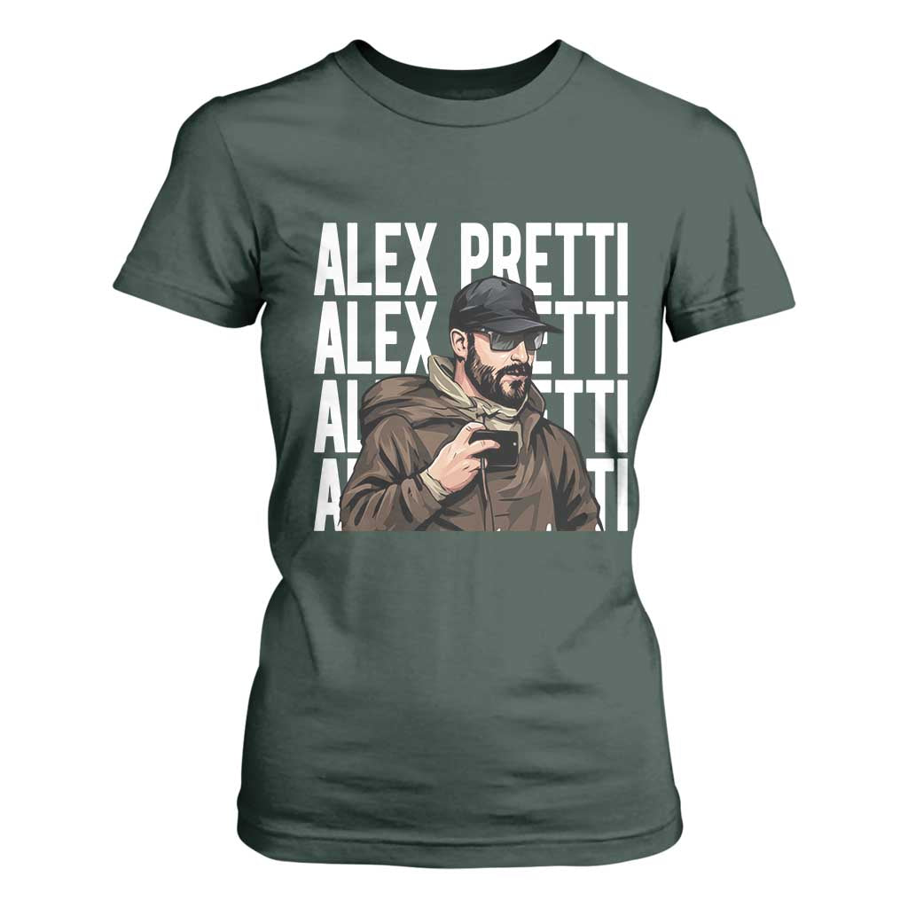 Alex Pretti T Shirt For Women Minneapolis Hero Nurse Community Support Gift TS12 Dark Forest Green Print Your Wear