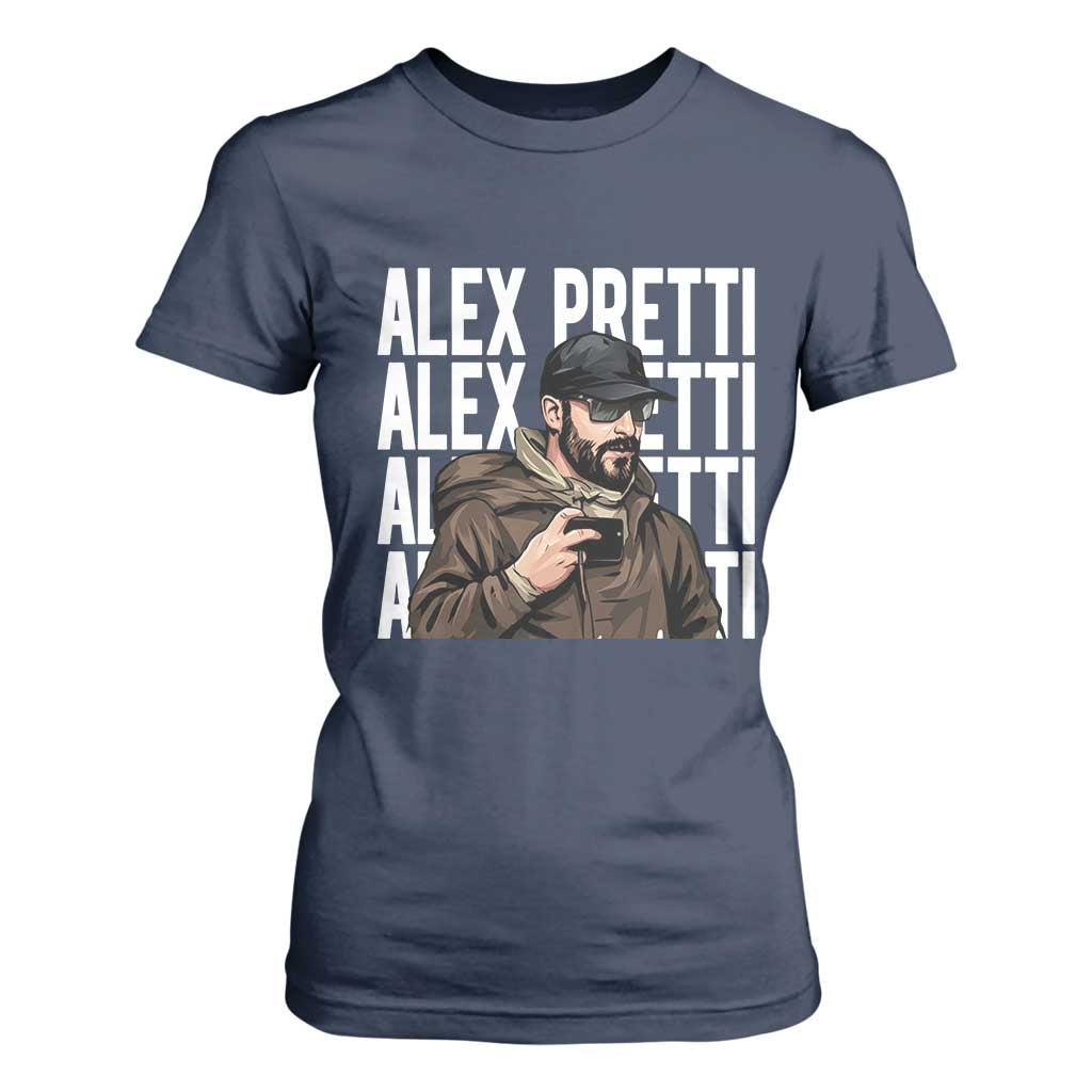 Alex Pretti T Shirt For Women Minneapolis Hero Nurse Community Support Gift TS12 Navy Print Your Wear