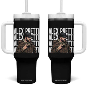 Alex Pretti Tumbler With Handle Minneapolis Hero Nurse Community Support Gift TS12 One Size: 40 oz Black Print Your Wear