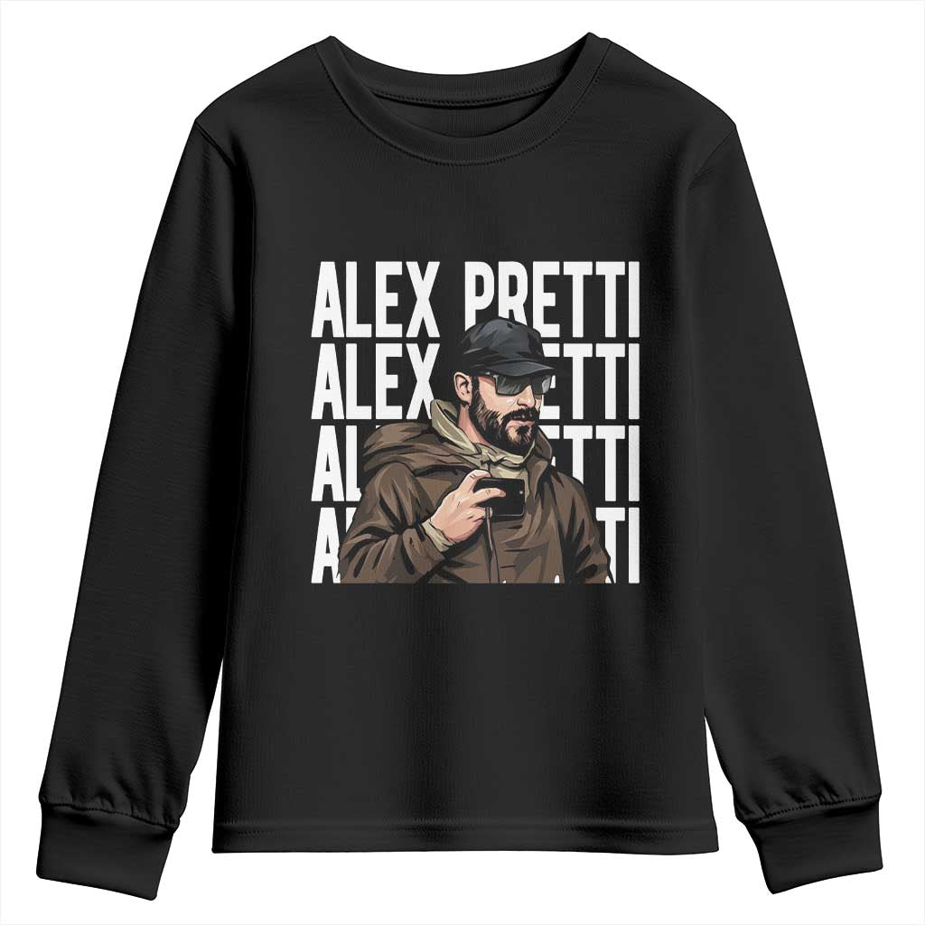 Alex Pretti Youth Sweatshirt Minneapolis Hero Nurse Community Support Gift TS12 Black Print Your Wear