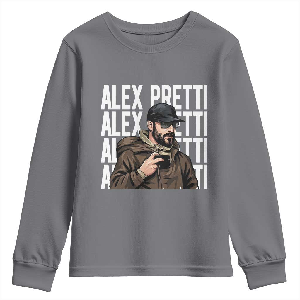 Alex Pretti Youth Sweatshirt Minneapolis Hero Nurse Community Support Gift TS12 Charcoal Print Your Wear