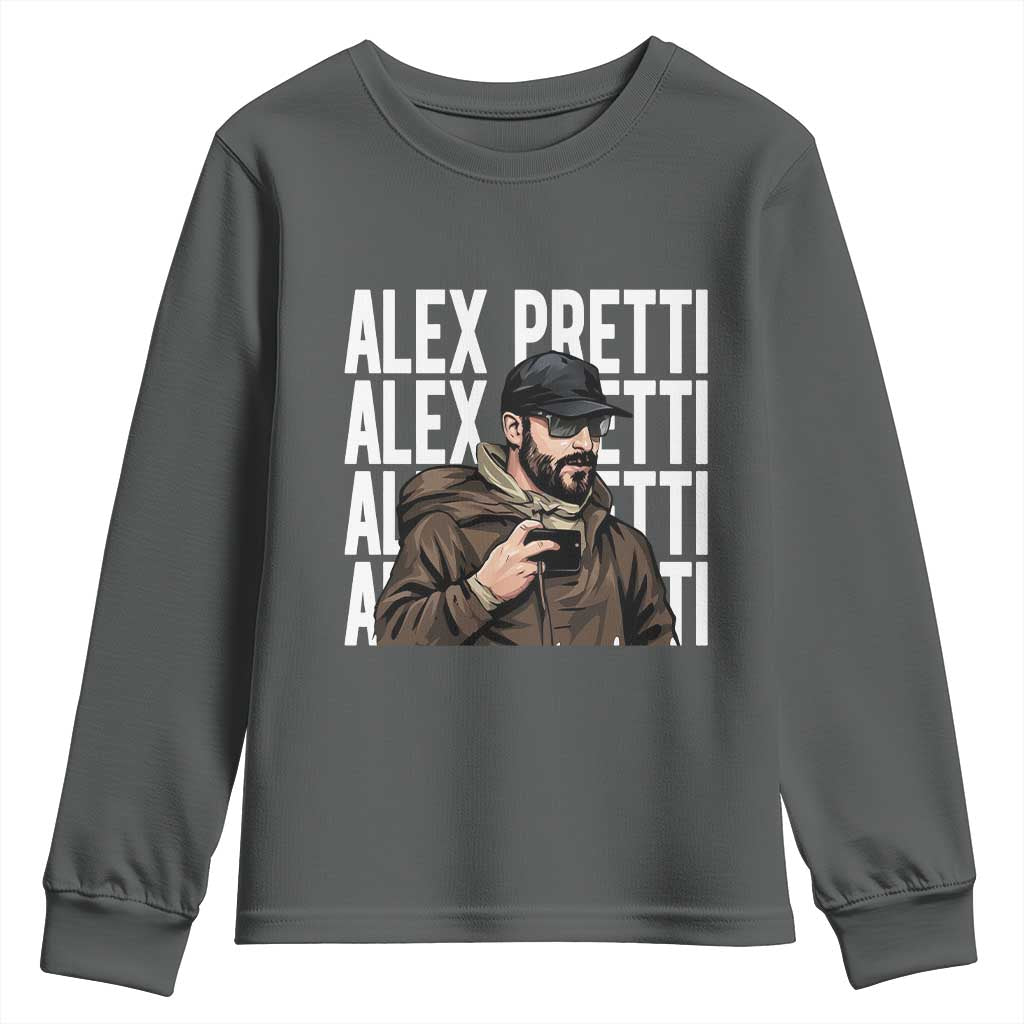 Alex Pretti Youth Sweatshirt Minneapolis Hero Nurse Community Support Gift TS12 Dark Heather Print Your Wear