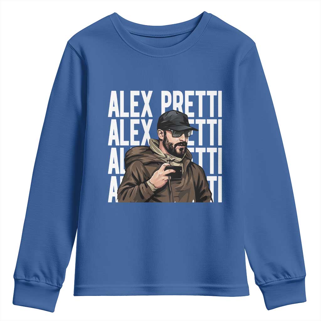 Alex Pretti Youth Sweatshirt Minneapolis Hero Nurse Community Support Gift TS12 Royal Blue Print Your Wear