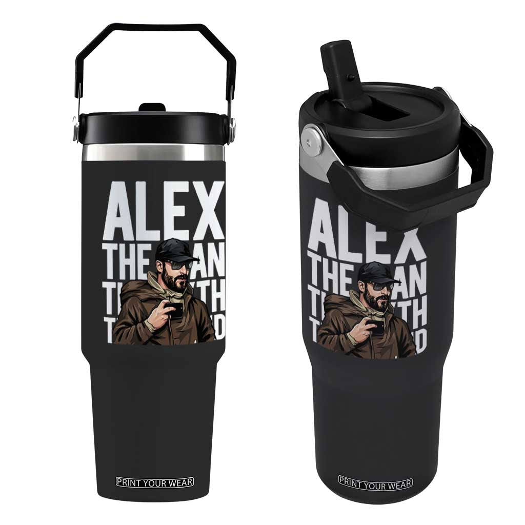 Alex Pretti Flip Straw Tumbler Alex The Man The Myth The Legend Vintage Gift TS12 One Size: 30 oz Black Print Your Wear