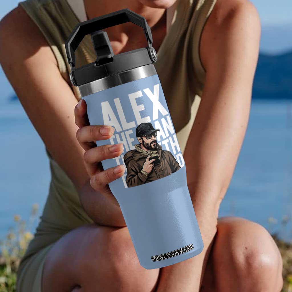 Alex Pretti Flip Straw Tumbler Alex The Man The Myth The Legend Vintage Gift TS12 One Size: 30 oz Light Blue Print Your Wear