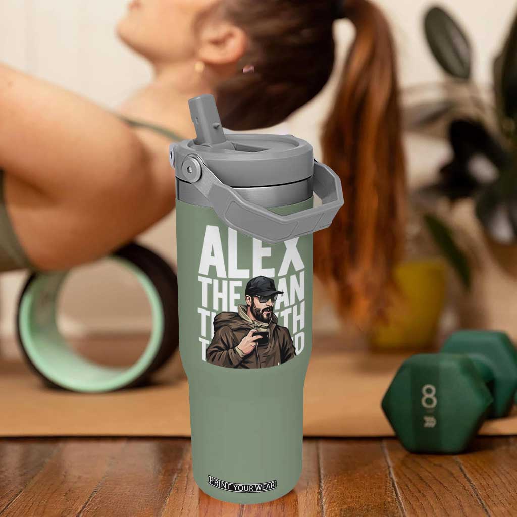 Alex Pretti Flip Straw Tumbler Alex The Man The Myth The Legend Vintage Gift TS12 One Size: 30 oz Moss Green Print Your Wear