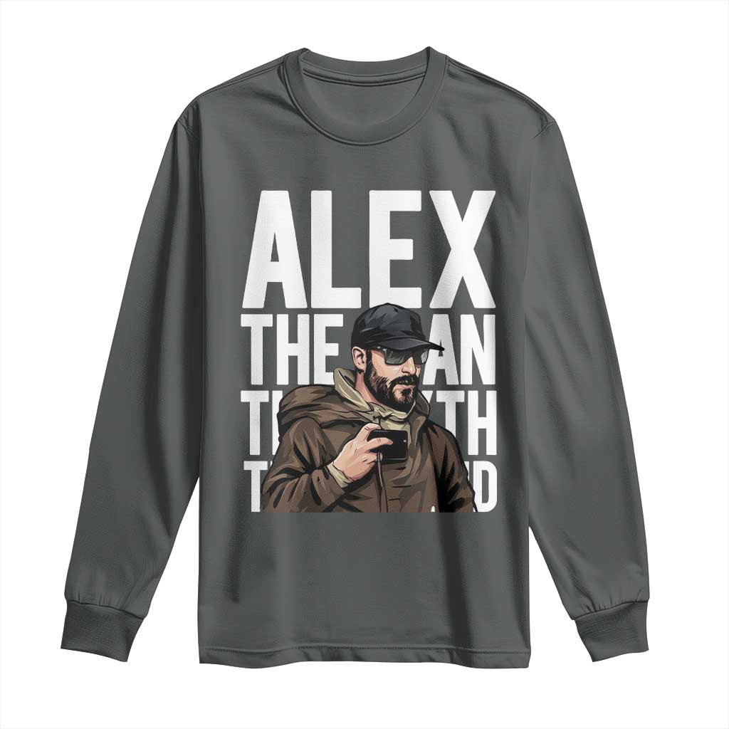 Alex Pretti Long Sleeve Shirt Alex The Man The Myth The Legend Vintage Gift TS12 Dark Heather Print Your Wear