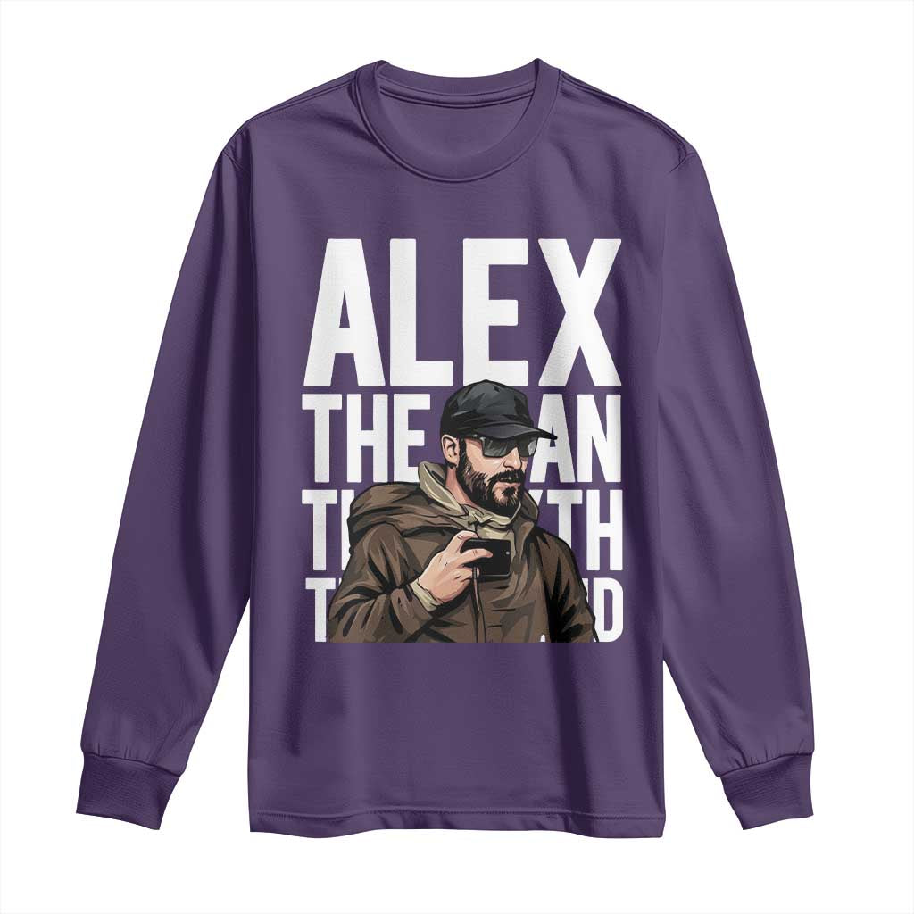 Alex Pretti Long Sleeve Shirt Alex The Man The Myth The Legend Vintage Gift TS12 Purple Print Your Wear