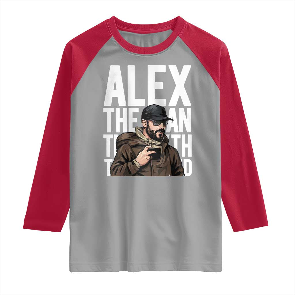 Alex Pretti Raglan Shirt Alex The Man The Myth The Legend Vintage Gift TS12 Sport Gray Red Print Your Wear